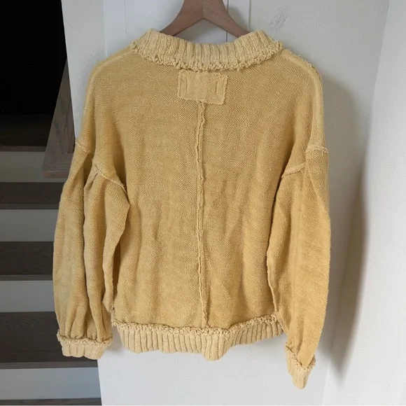 Free People We The Free Cute In This Cardi Cardigan Sweater in Sunlight Yellow - Picture 8 of 8